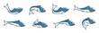 Fish logo collection. Set of cartoon fish icon. Vector cartoon fish emblem