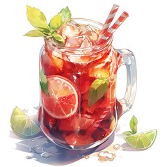 Canvas Print - Watercolor, Coctail