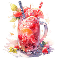 Sticker - Watercolor, Coctail