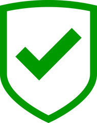 Poster - Shield icon vector with mark symbol. Design element.