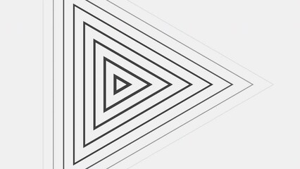 Poster - Simple flat animated black and white concentric triangle lines. Seamless loop abstract motion background. Cyber, futuristic, or retro style concept for presentation or promo