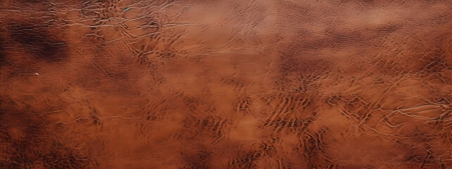 old brown rustic leather texture - background banner panorama long pattern. Generative AI.