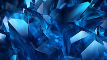 Digital Blue Glass Sculpture Abstract Geometric Figure Poster Web Page PPT Background