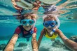 © Road Red Runner - Two children capture their underwater adventure, taking a selfie while snorkeling in the mesmerizing underwater world.