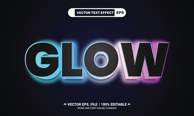 Poster - Neon glow editable vector text effect