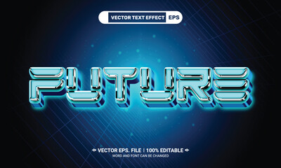 Poster - Shiny neon glow style future vector text effect