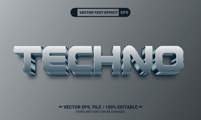 Canvas Print - Modern style editable 3d techno text effect