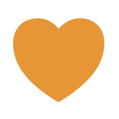 Poster - Orange Heart emoji vector icon. A classic orange love heart emoji, used for expressions of love and romance.