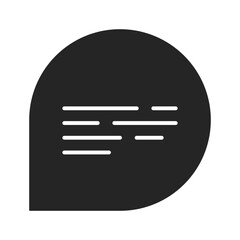 Poster - Caption speech bubble with text flat monochrome isolated vector icon. Text box. Online chat. Editable black and white line art drawing. Simple outline spot illustration for web graphic design