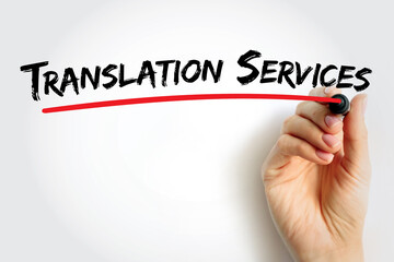 Poster - Translation Services text, business concept background
