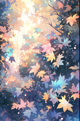 Poster - Illustration, Autumn leaves background