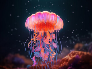 Wall Mural - Jellyfish in undersea