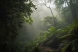 Fototapeta Przestrzenne - Fresh green rainforest, summer time, National park, wonderful wild nature of Central America.