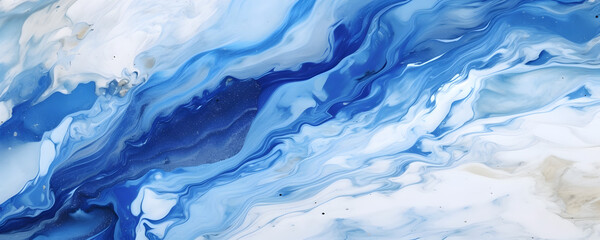 high resolution blue and white marble background. generative ai.