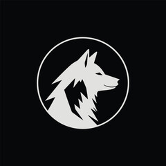 Abstract wolf head logo design vector illustration