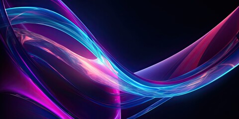 wallpaper in purple and blue colors wavy technology abstract background concept banner, Generative AI.