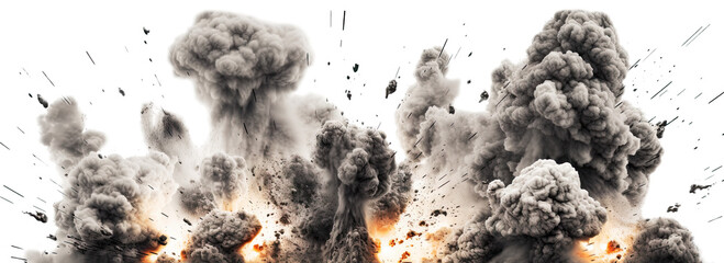 Wall Mural - explosion border isolated on transparent background - generative ai