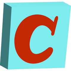 Sticker - 3d vintage letter C