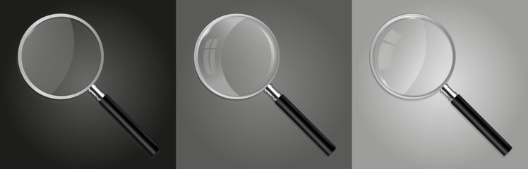 Wall Mural - Magnifying glass, big tool instrument set icon