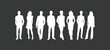 silhouettes of people. Adult people silhouettes background. People Isolated silhouette on a white background
