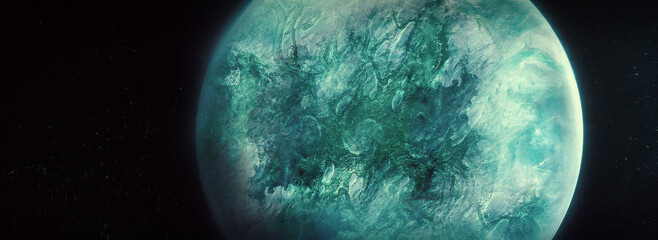 Wall Mural - green planet in space