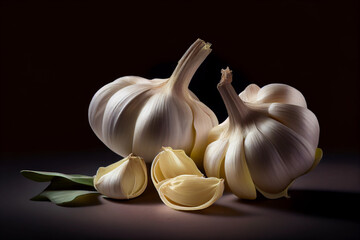 Poster - few cloves of garlic. AI Generated