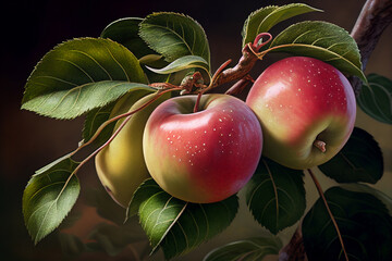 Sticker - Red apples grow. AI Generated