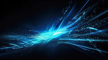 Abstract dark blue space background, generative AI.