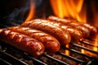 AI generated image of hot dogs cooked on  grill
