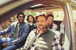 © KOTO - Portrait smiling friends inside car