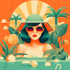 Wall Mural - Summer Illustration 