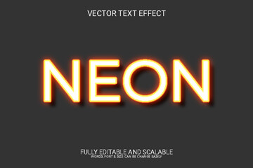 Wall Mural - Neon 3D Editable Vector Text Effect Template Design