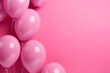 Pink balloons on pink background, Generative AI