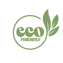 Wall Mural - Eco friendly badge. Healthy natural label logo design. Organic product packaging design.