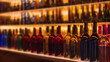 Enchanting Wine Symphony: Bokeh Elegance Amidst Bottled Splendor. Generative AI