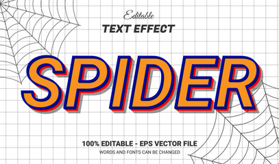 Wall Mural - spider editable 3d text effect