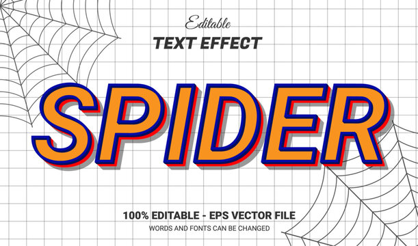 spider editable 3d text effect