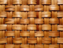 Woven Wood Wall That Has Patterns Generative AI