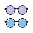 Glasses vector icon on a white background.