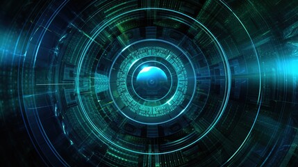 Poster - Abstract style on a blue background. display in futuristic cyberpunk style...