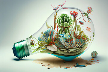 Wall Mural - Abstract illustration of a green idea