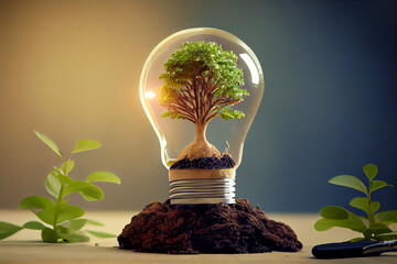 Wall Mural - Abstract illustration of a green idea