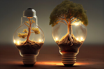 Wall Mural - Abstract illustration of a green idea