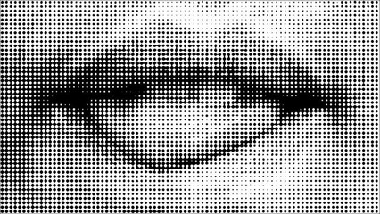 Wall Mural - licking lips comical dots halftone animation