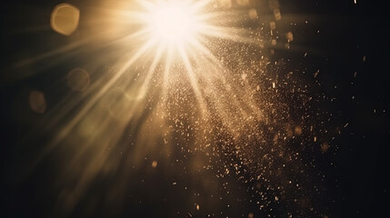Aufkleber - Dust rays background. God rays in the textured air. Generated AI.