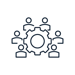 Poster - The concept of a group of technical professionals. Vector icon isolated on white background.