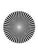 kreisfläche gefüllt mit schwarz-weißen dreiecken und strahlen rotationssymmetrisch angeordnet, modern art
