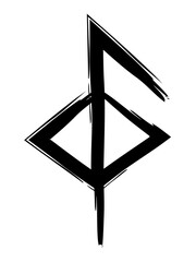 Hand drown full editable norse symbol for good health.