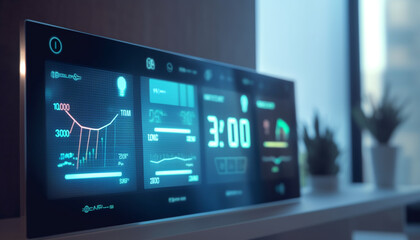 Sticker - Abstract chart depicts blue growth in finance and investment success generated by AI