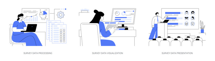Social science big data abstract concept vector illustrations.